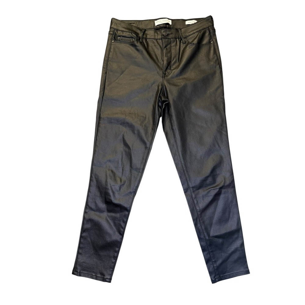 Social Standard by Sanctuary Womens Black Coated Ankle Skinny Pants‎ Size 8